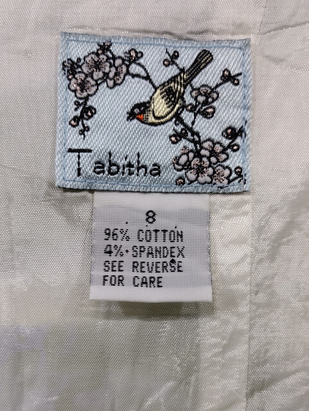 Tabitha Floral Strapless Dress Women's 8 White Green Retro 90s Coastal Party - Picture 7 of 7